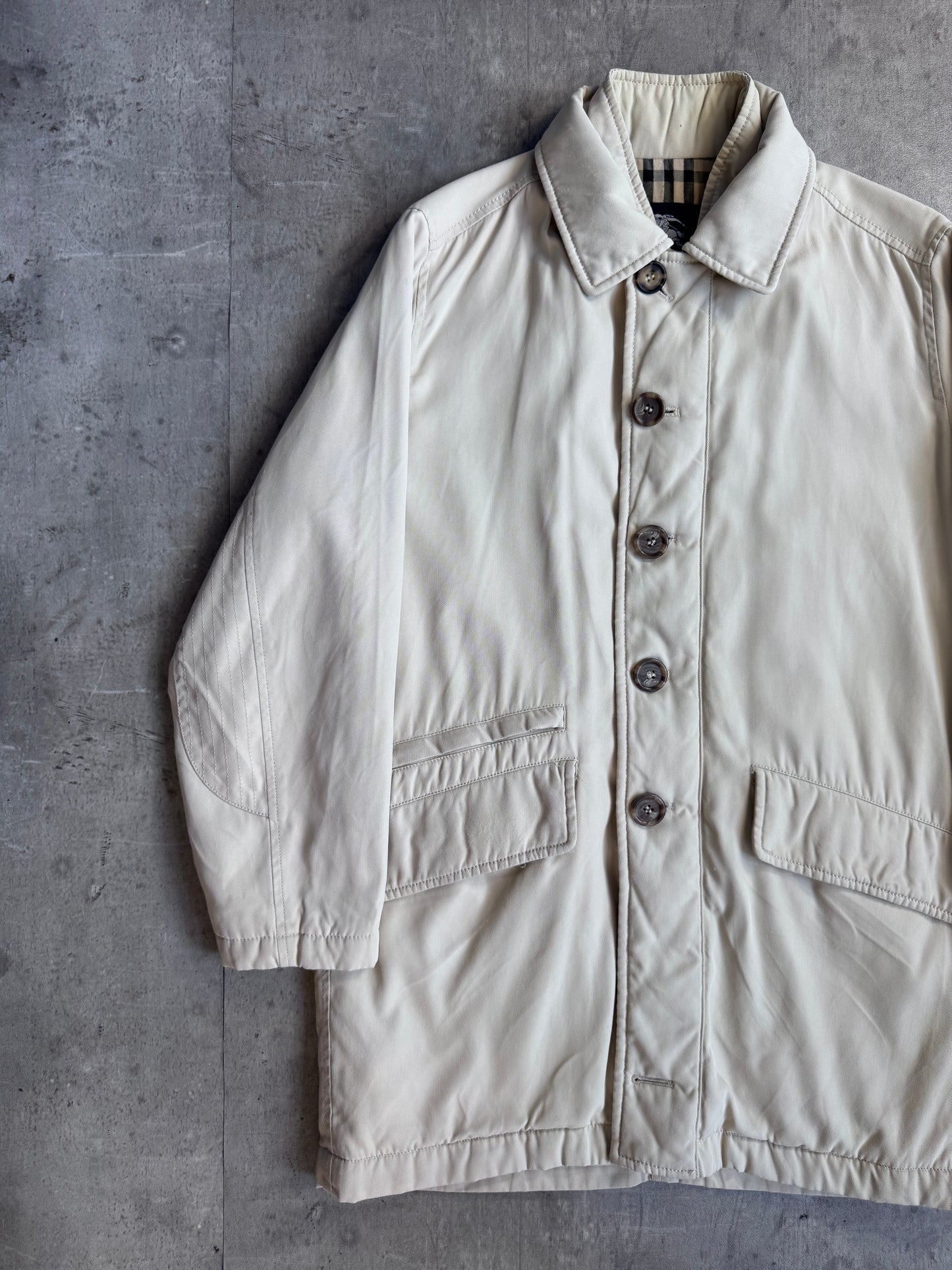 Burberry Beige Padded Nova Lined Overcoat