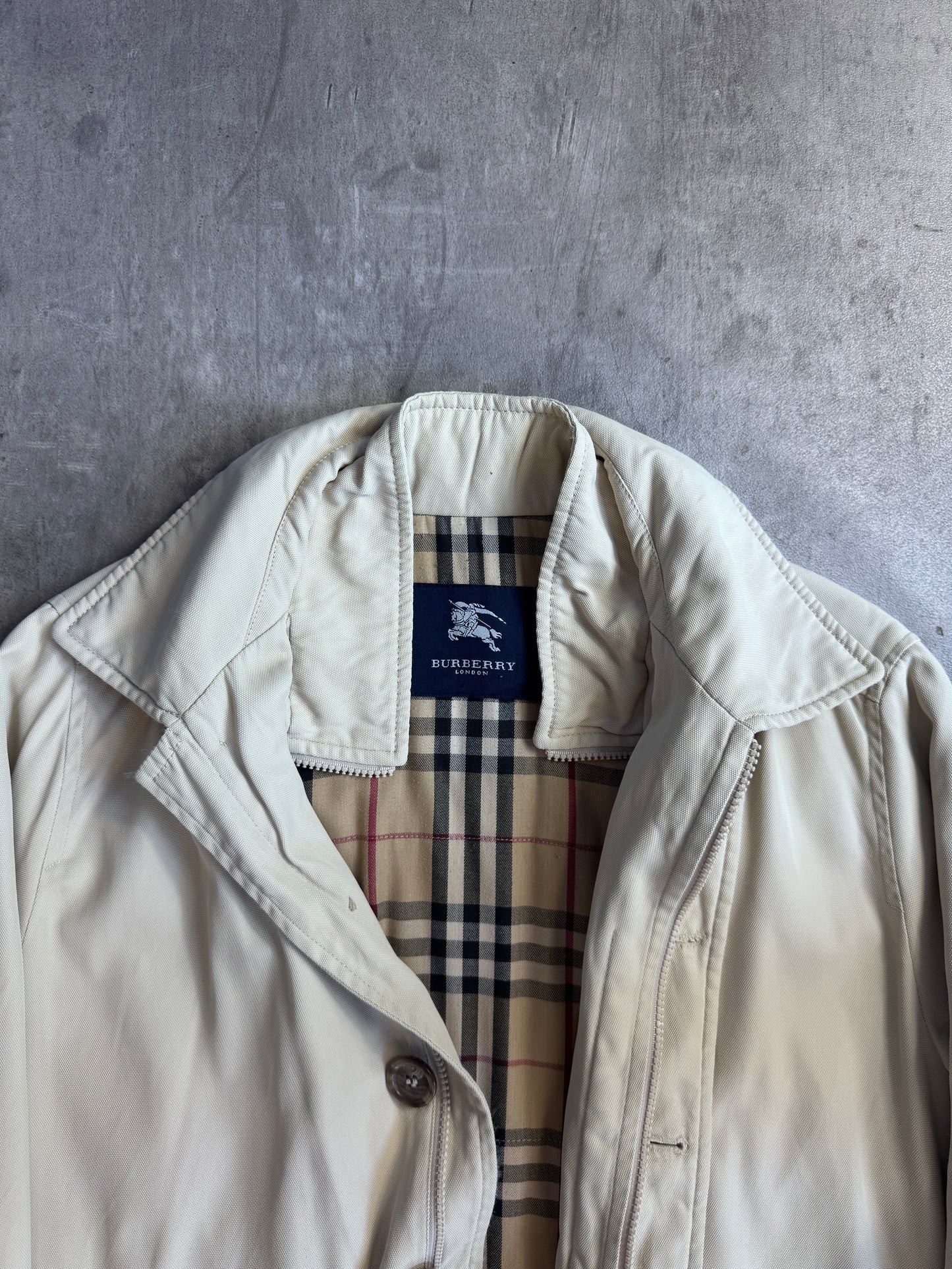 Burberry Beige Padded Nova Lined Overcoat