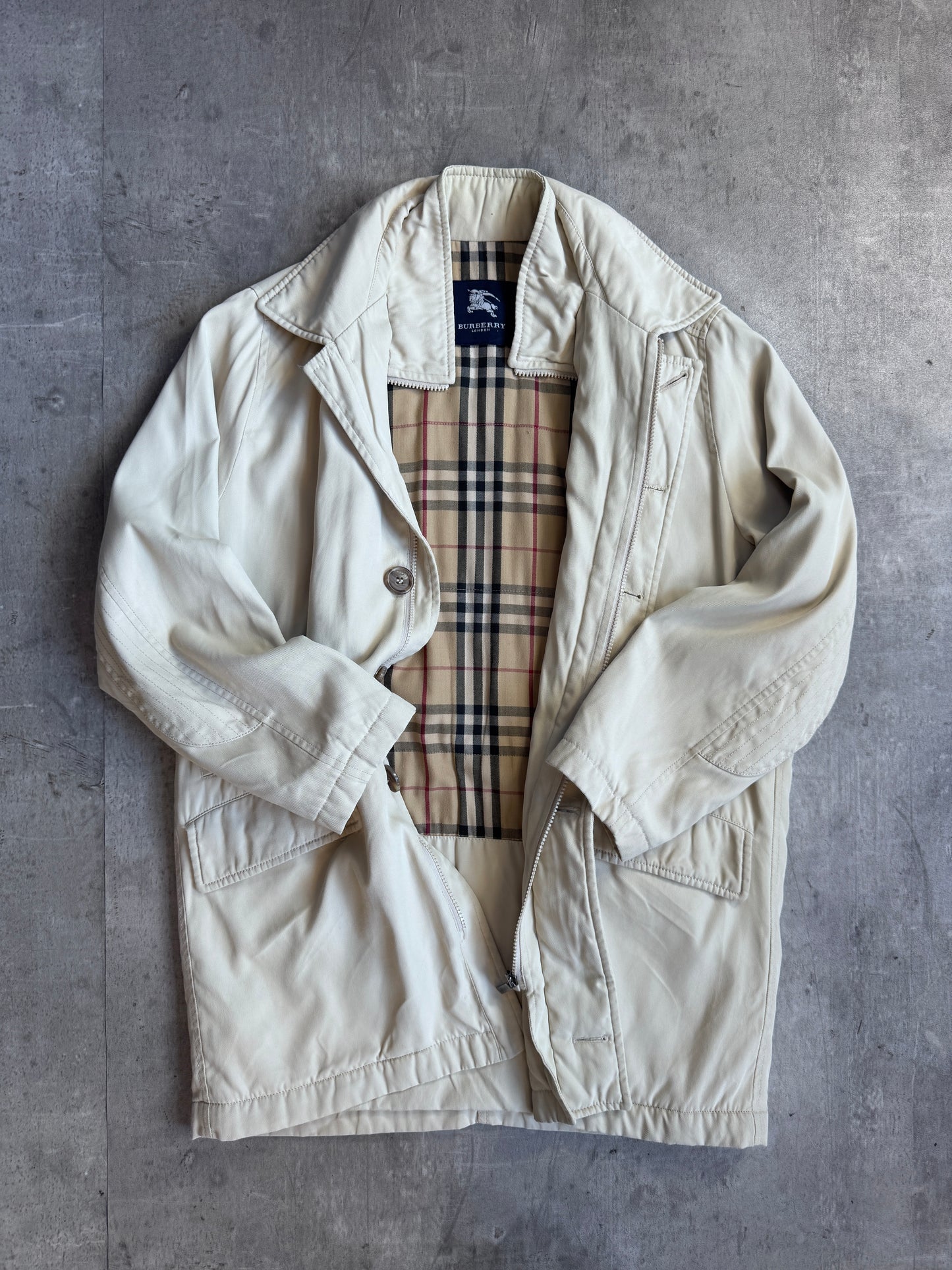 Burberry Beige Padded Nova Lined Overcoat