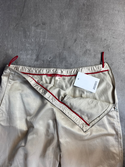 Prada Sheen Beige Lightweight Technical Trousers