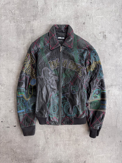 Pelle Pelle Marc Buchannan Embroidered Leather Bomber Jacket