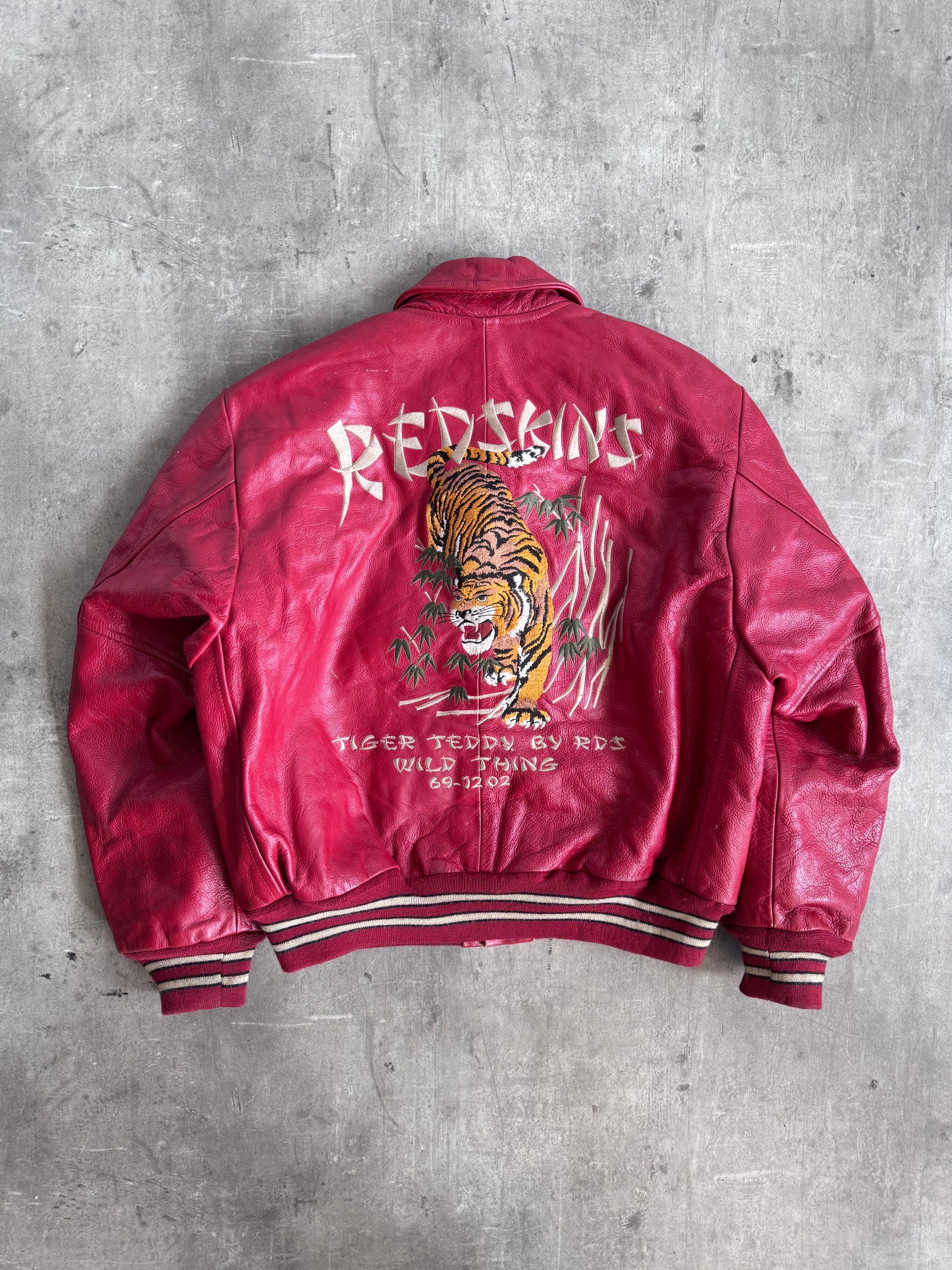 Redskins Tiger Teddy 2002 Wild Thing Leather Bomber Jacket