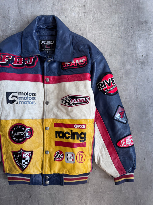 Fubu Jeans Oversized Leather Racing Jacket