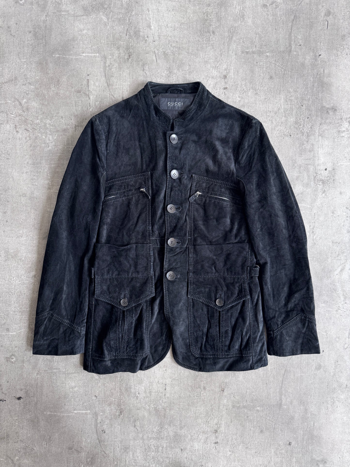 Gucci by Tom Ford Suede Button Down Leather Jacket