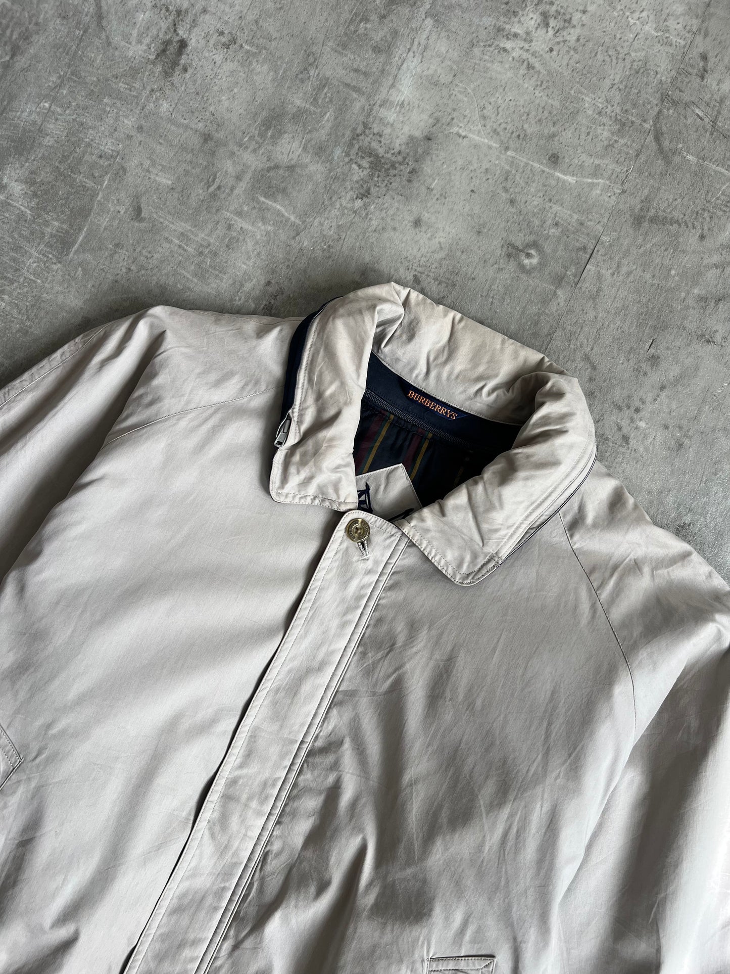 Burberrys Cream Hooded Bomber Jacket