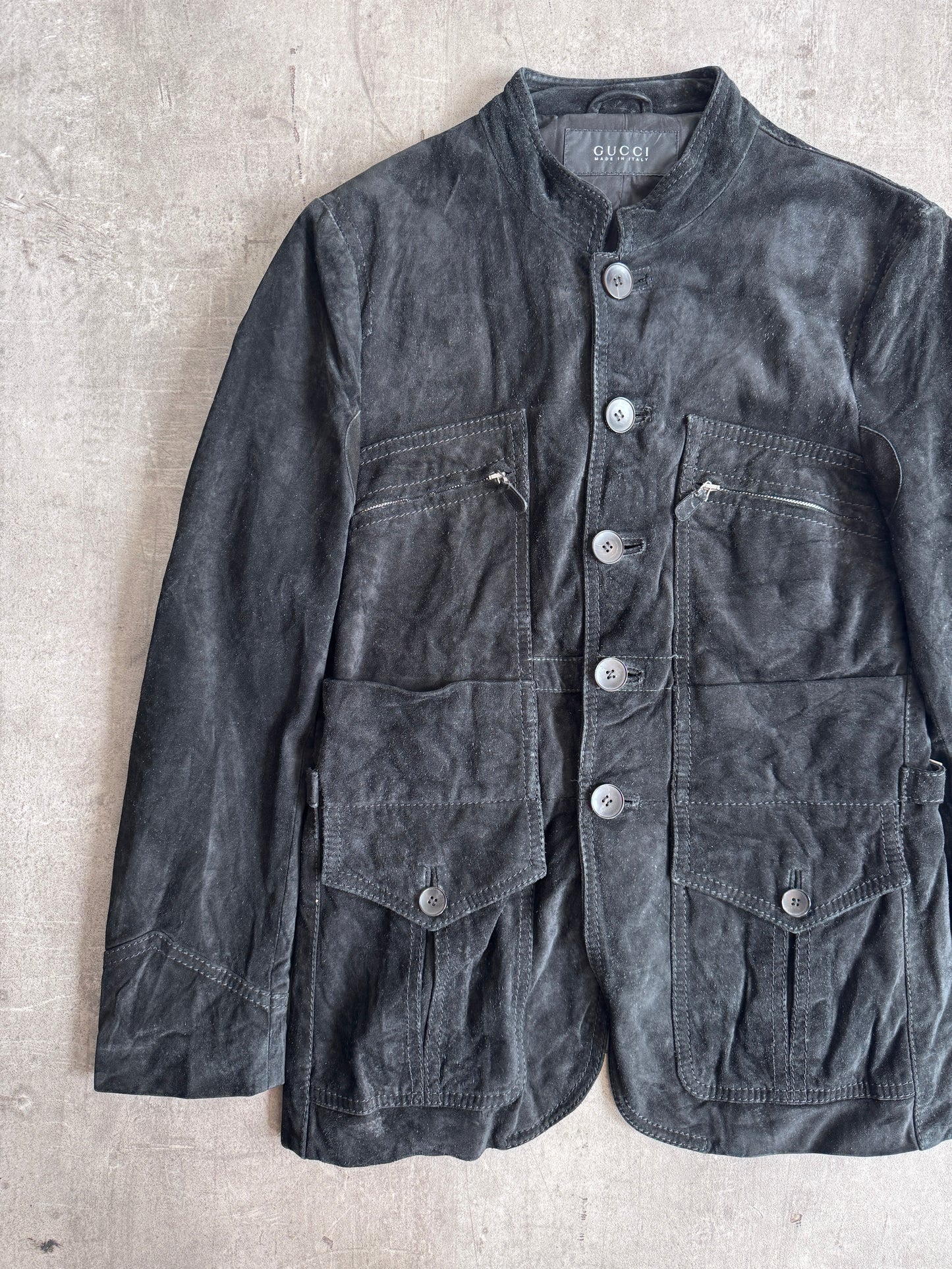 Gucci by Tom Ford Suede Button Down Leather Jacket