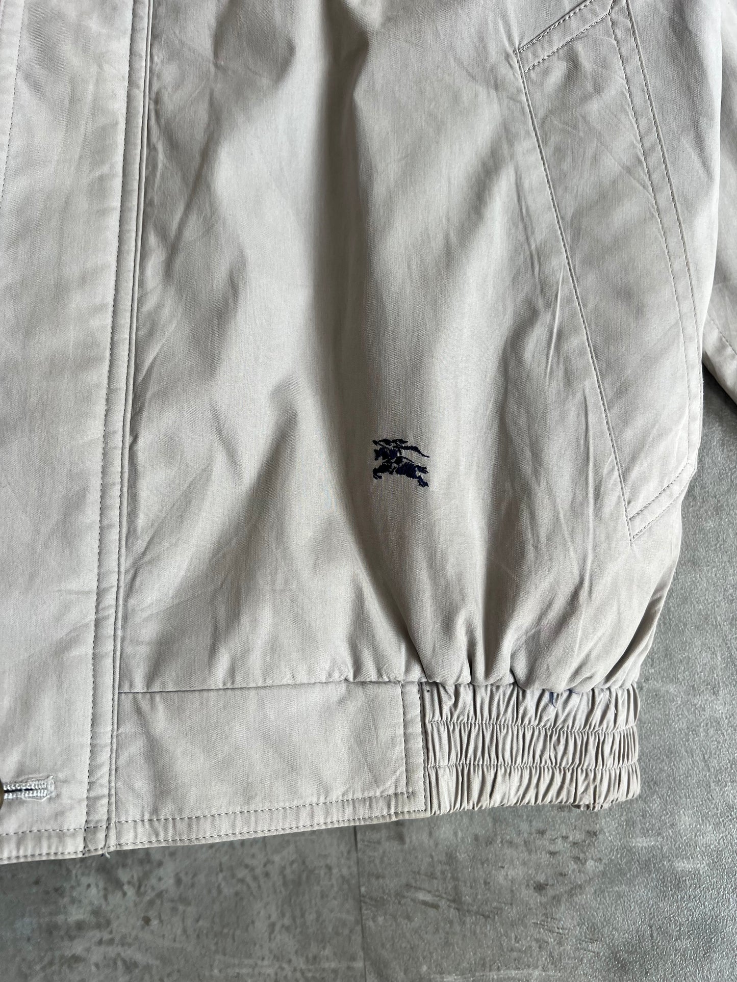 Burberrys Cream Hooded Bomber Jacket