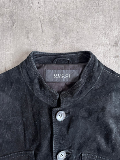 Gucci by Tom Ford Suede Button Down Leather Jacket