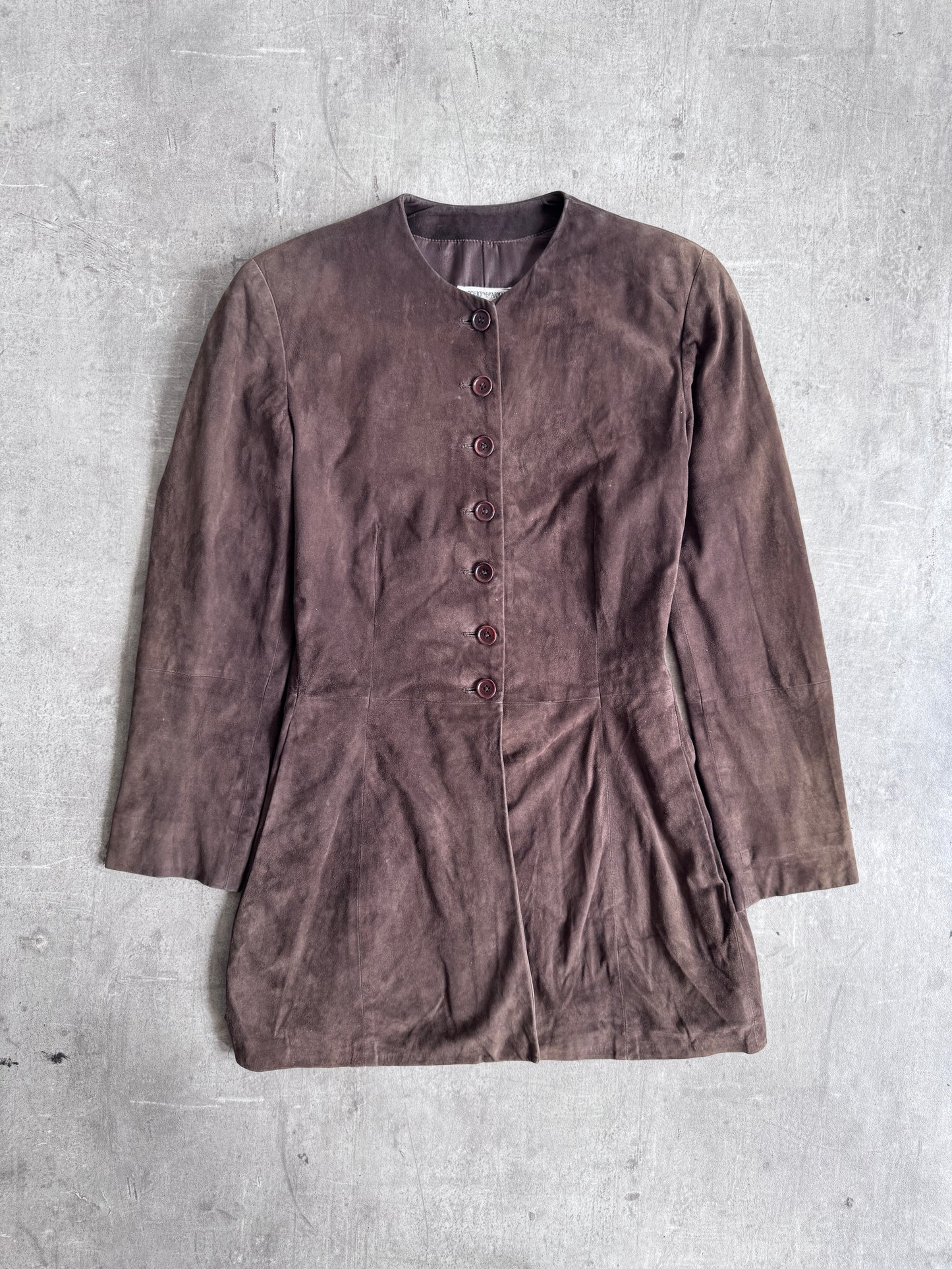 Emporio Armani Collarless Suede Jacket