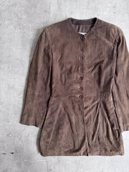 Emporio Armani Collarless Suede Jacket