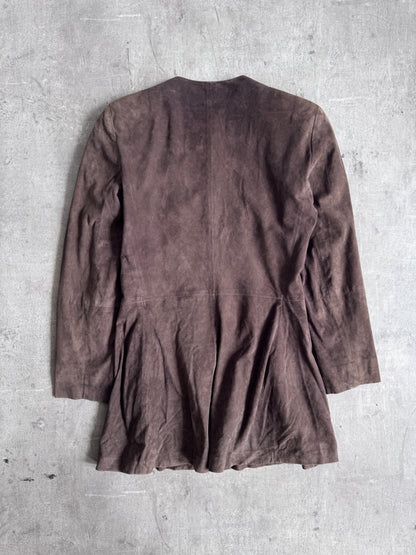Emporio Armani Collarless Suede Jacket