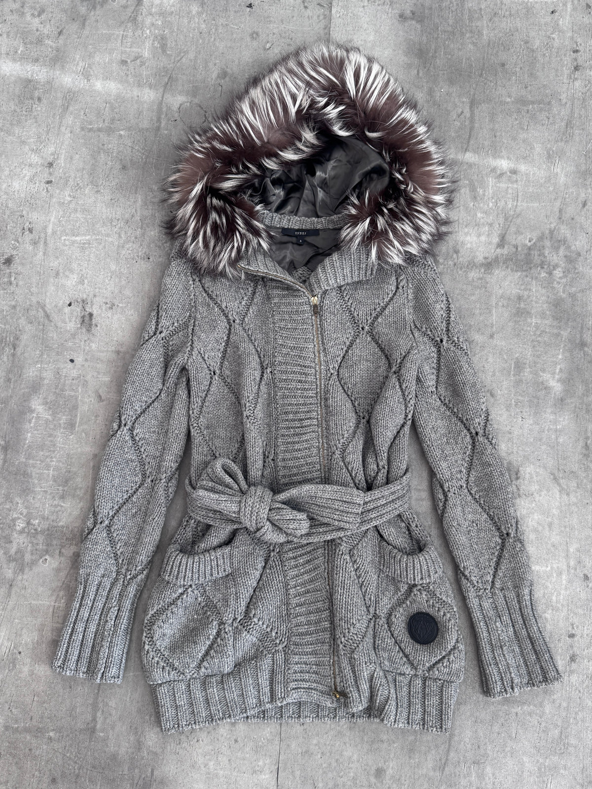 A/W 2009 Gucci by Frida Giannini Knit Fur Collar Coat