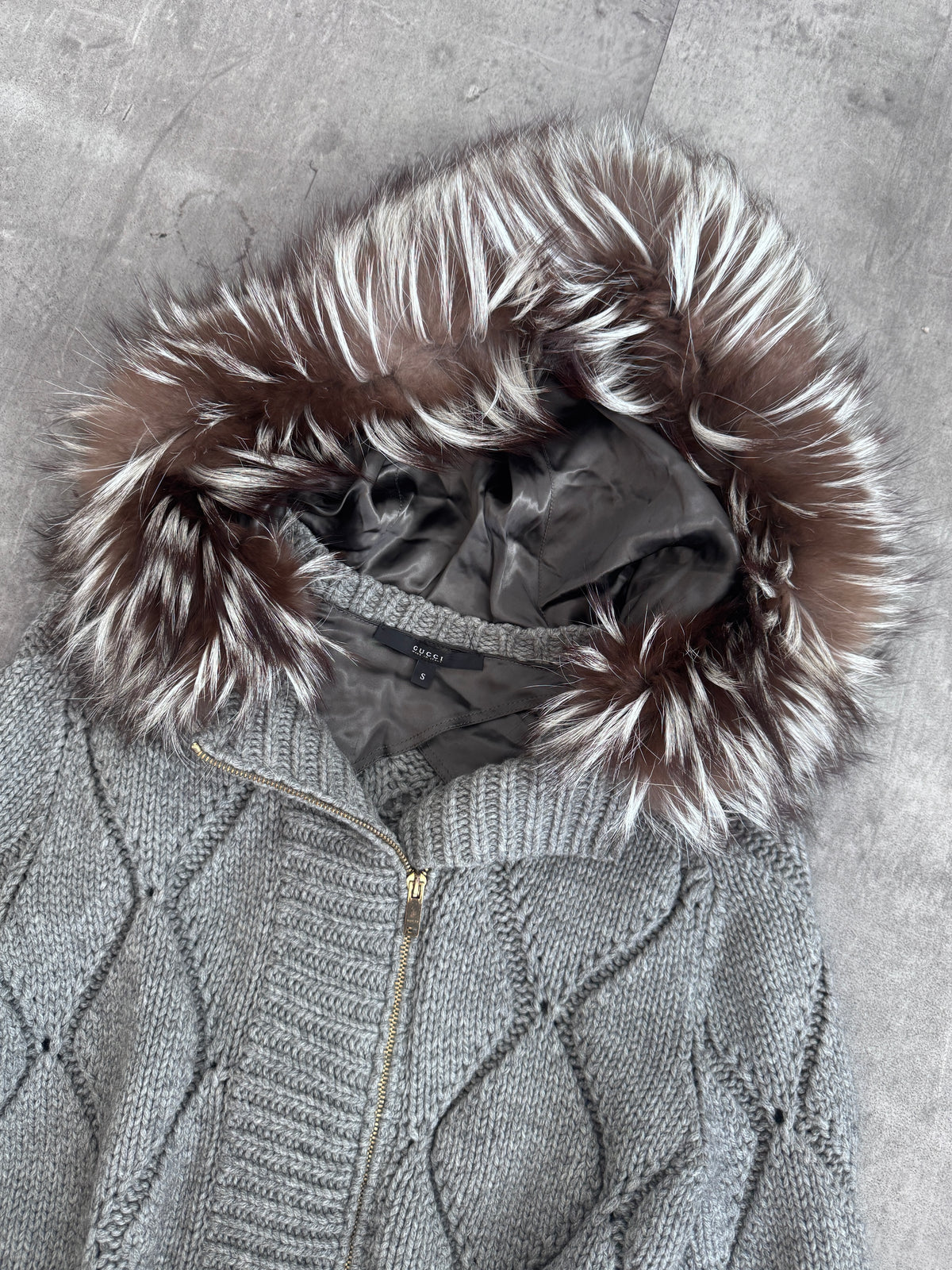 A/W 2009 Gucci by Frida Giannini Knit Fur Collar Coat