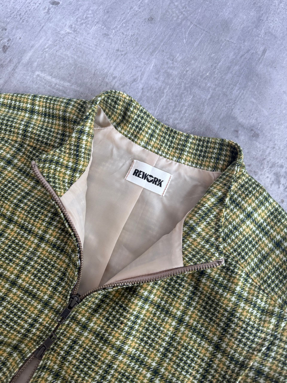 VT Rework: Oversized Check Tailored Bomber Jacket
