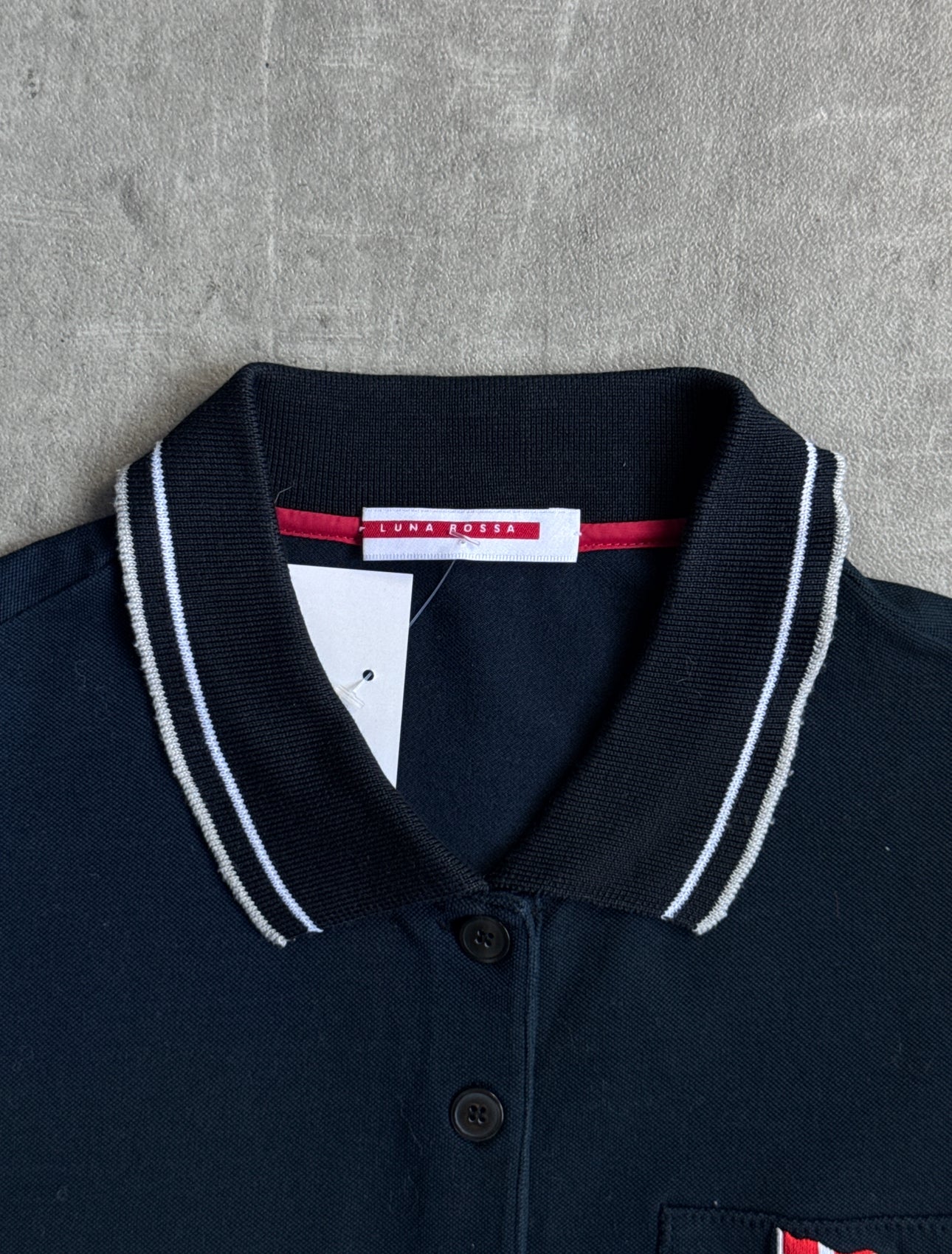 Prada Luna Rossa Sleeveless Contrast Detail Polo Shirt