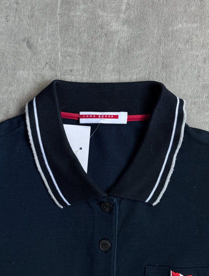 Prada Luna Rossa Sleeveless Contrast Detail Polo Shirt