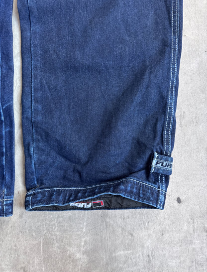 Fubu Dark Blue Wash Contrast Stitch Denim Jeans