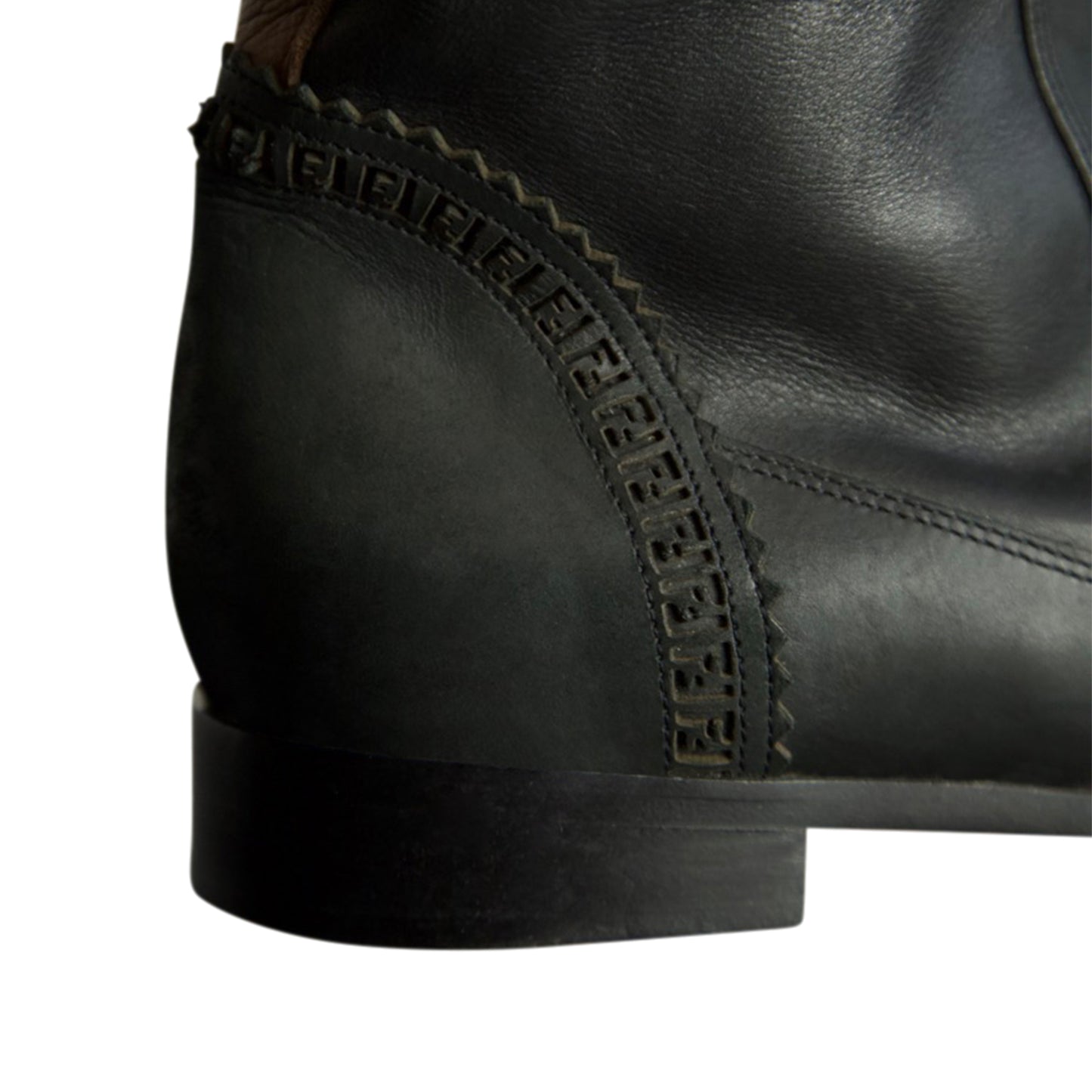 Fendi Leather Buckle Two Tone Boots