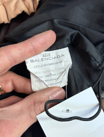 Balenciaga Embroidered Logo Beige Puffer Jacket