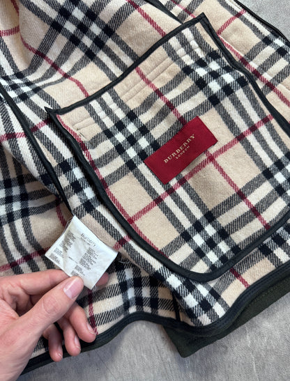 Burberry Nova Check Lined Khaki Wool Harrington Jacket