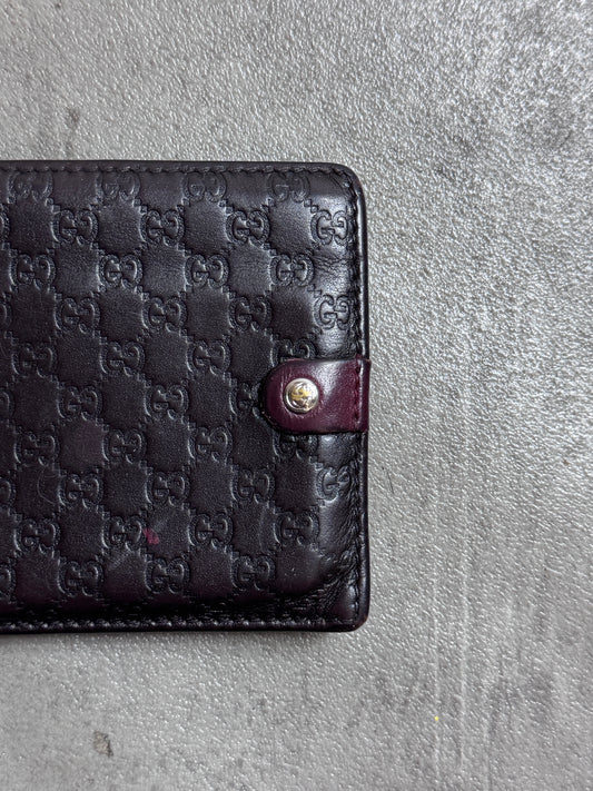 Gucci GG Black Monogram Leather Bifold Wallet