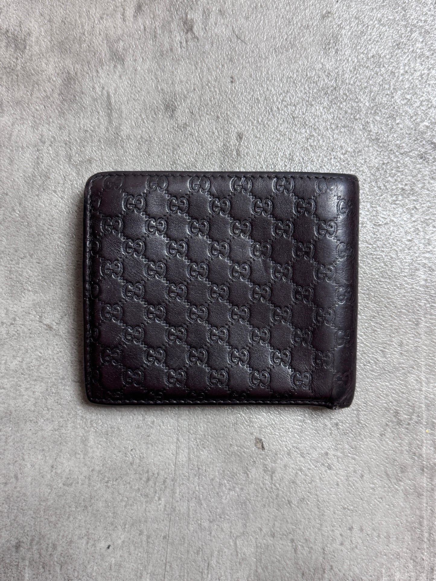 Gucci GG Black Monogram Leather Bifold Wallet