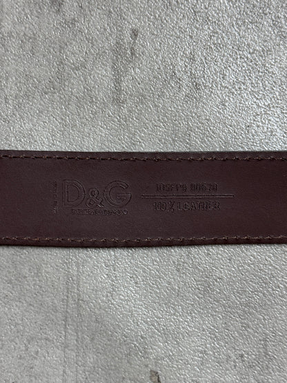 D&G Leather Snakeskin Brown Buckle Belt