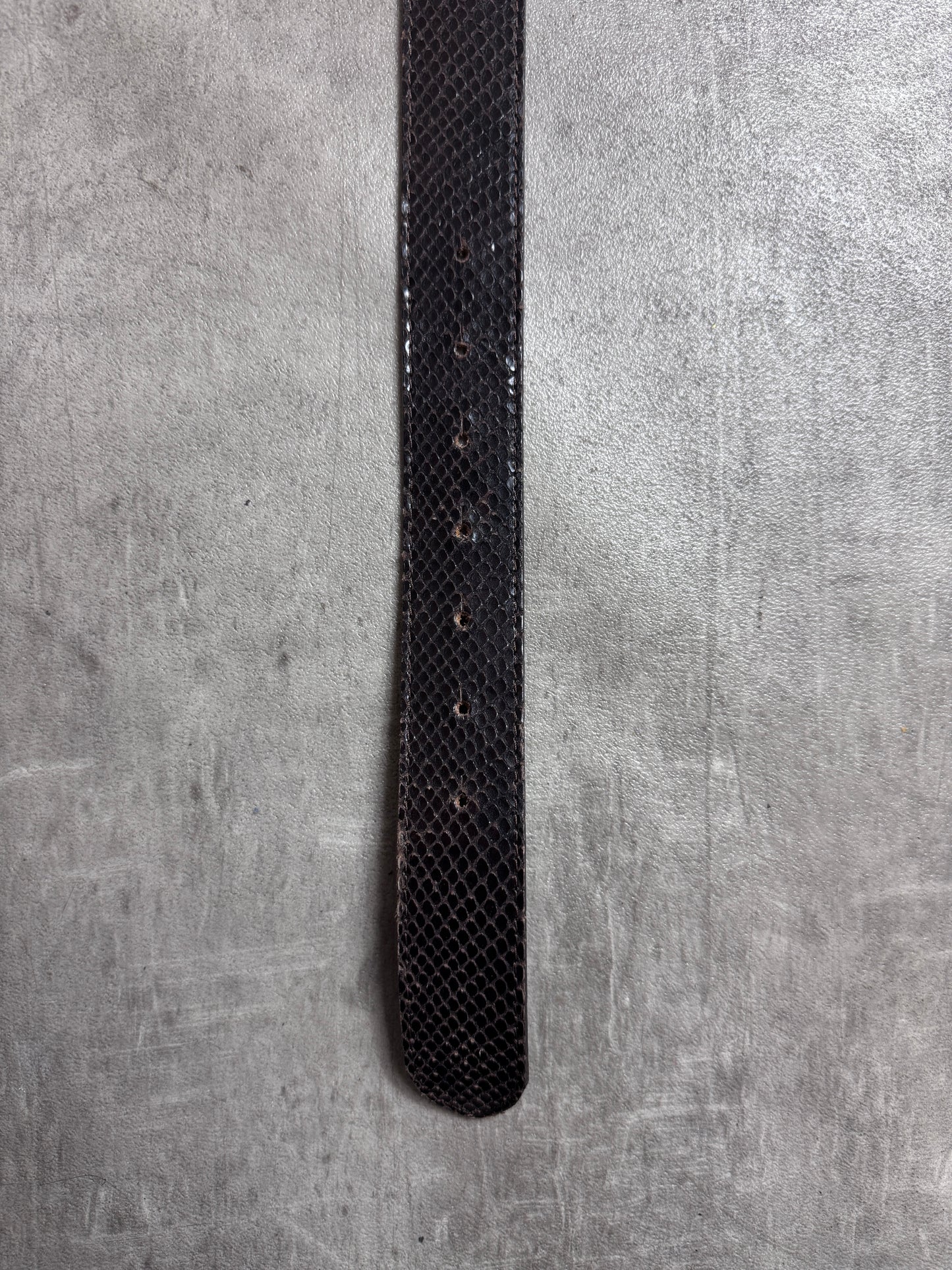 D&G Leather Snakeskin Brown Buckle Belt