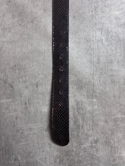 D&G Leather Snakeskin Brown Buckle Belt