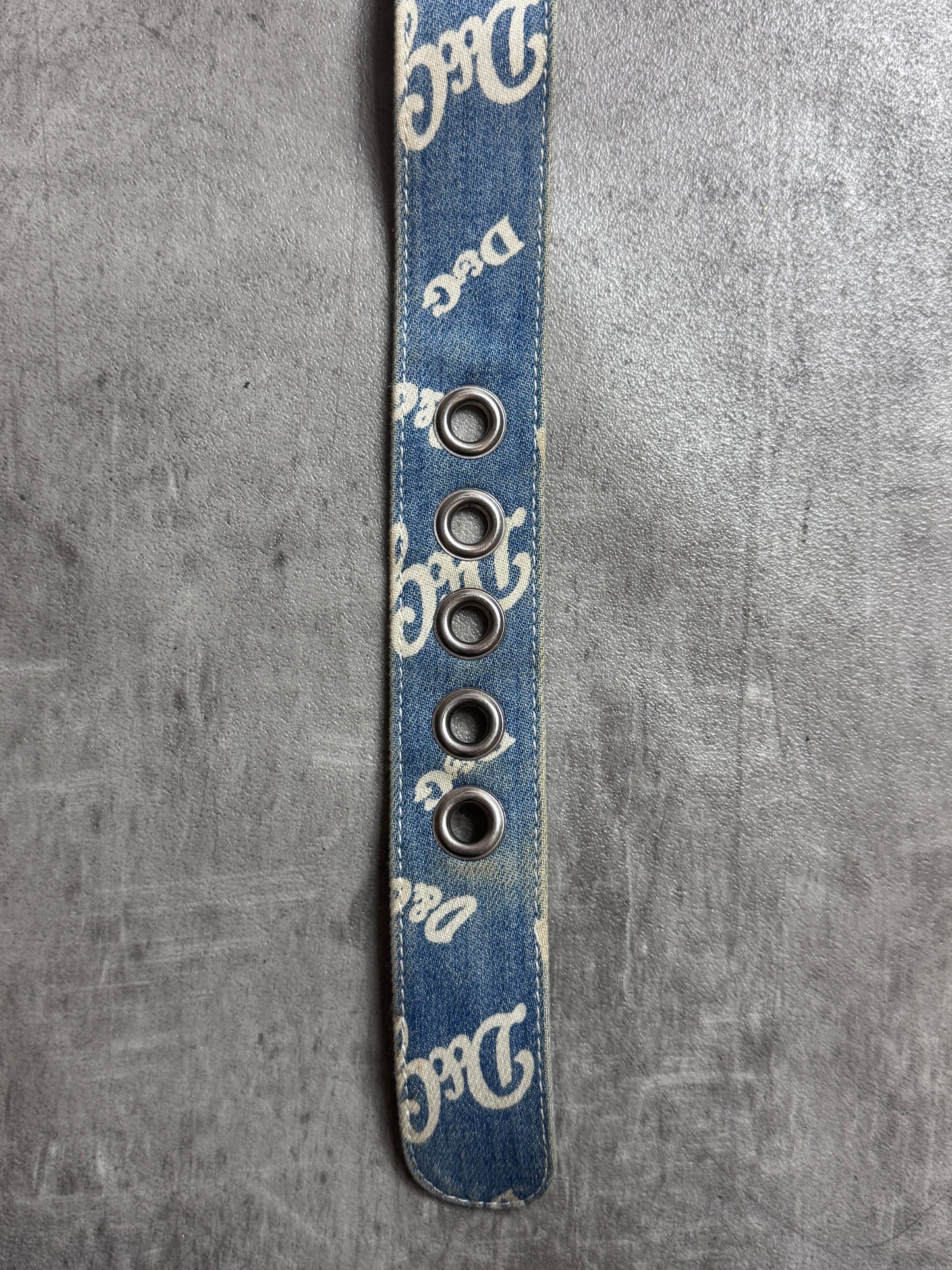 D&G Monogram Blue Denim Loop Belt