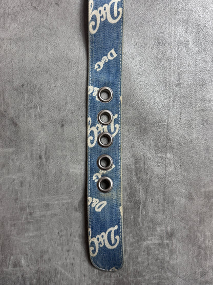 D&G Monogram Blue Denim Loop Belt