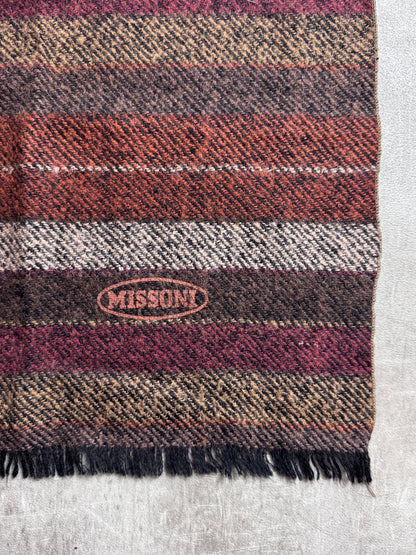 Missoni Brown Wool Abstract Blanket Scarf