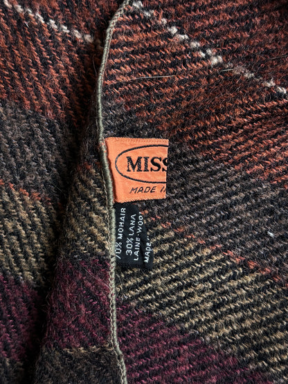 Missoni Brown Wool Abstract Blanket Scarf