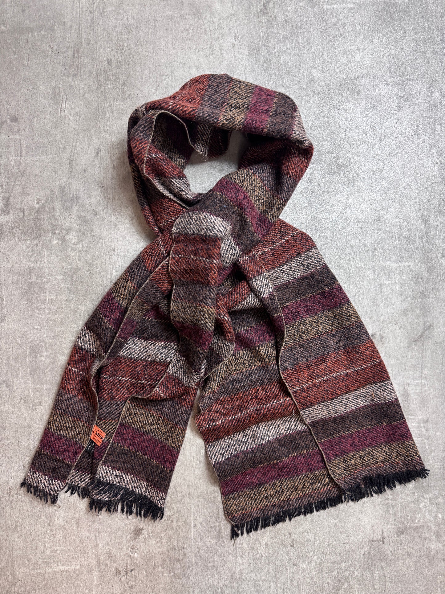 Missoni Brown Wool Abstract Blanket Scarf