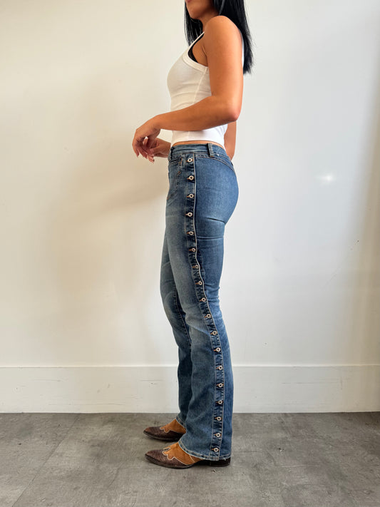 Dolce and Gabbana Button Side Denim Jeans