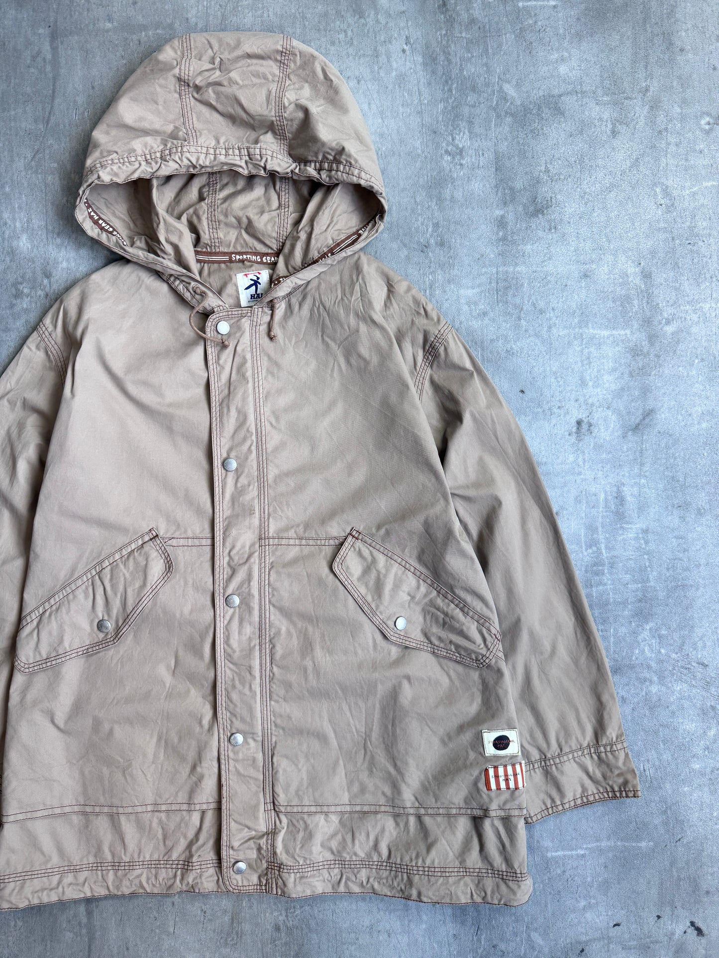 Issey Miyake Hai Sporting Gear Brown Hooded Fishing Smock