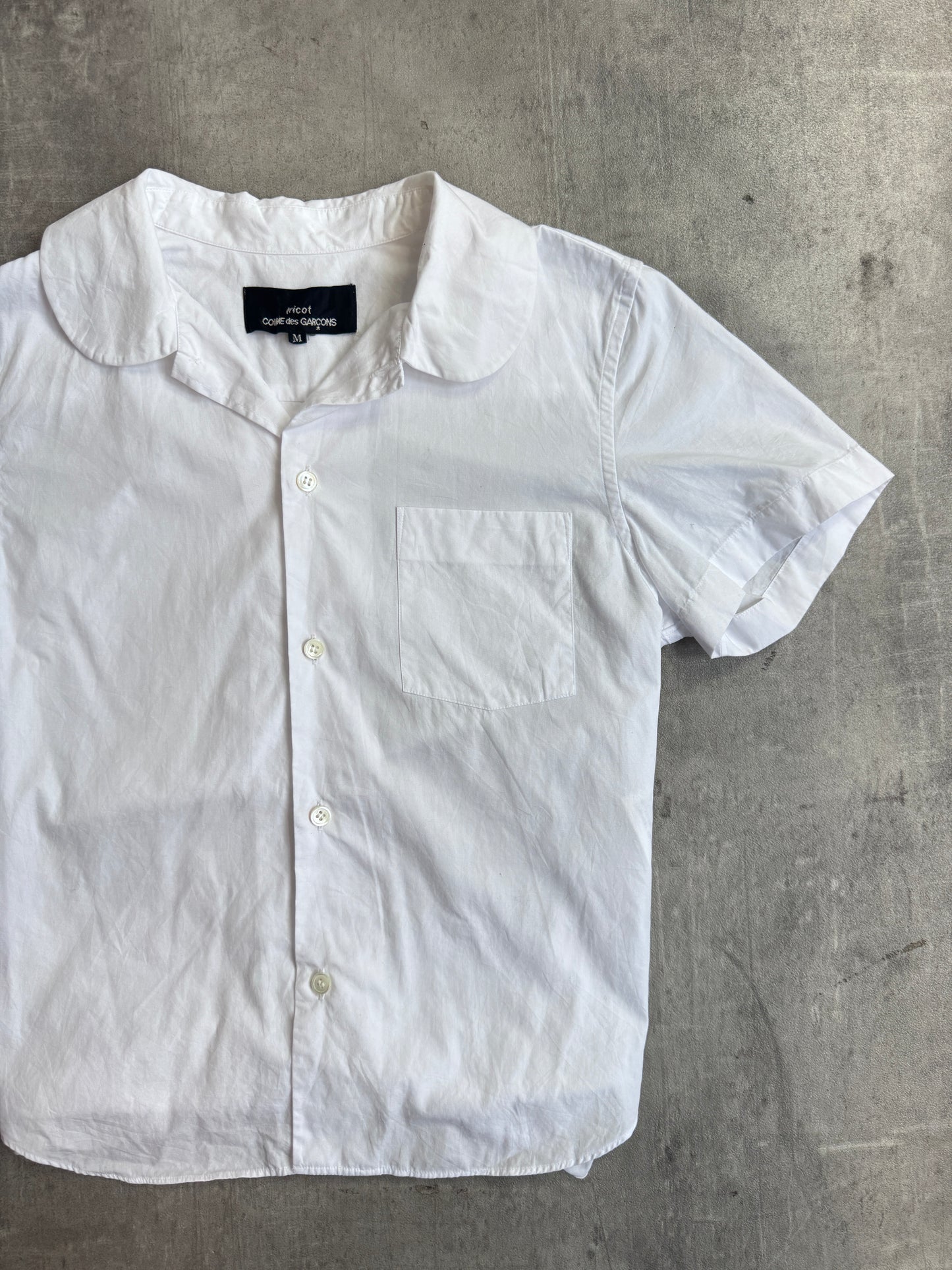 2017 CDG Tricot White Poplin Cotton Shirt