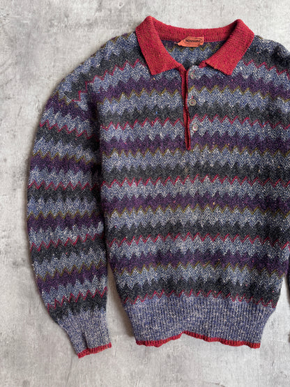 Missoni Abstract Half Button Multi Knitted Sweater