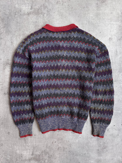 Missoni Abstract Half Button Multi Knitted Sweater