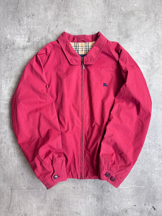 Burberry Nova Check Lined Red Zip Up Harrington Jacket