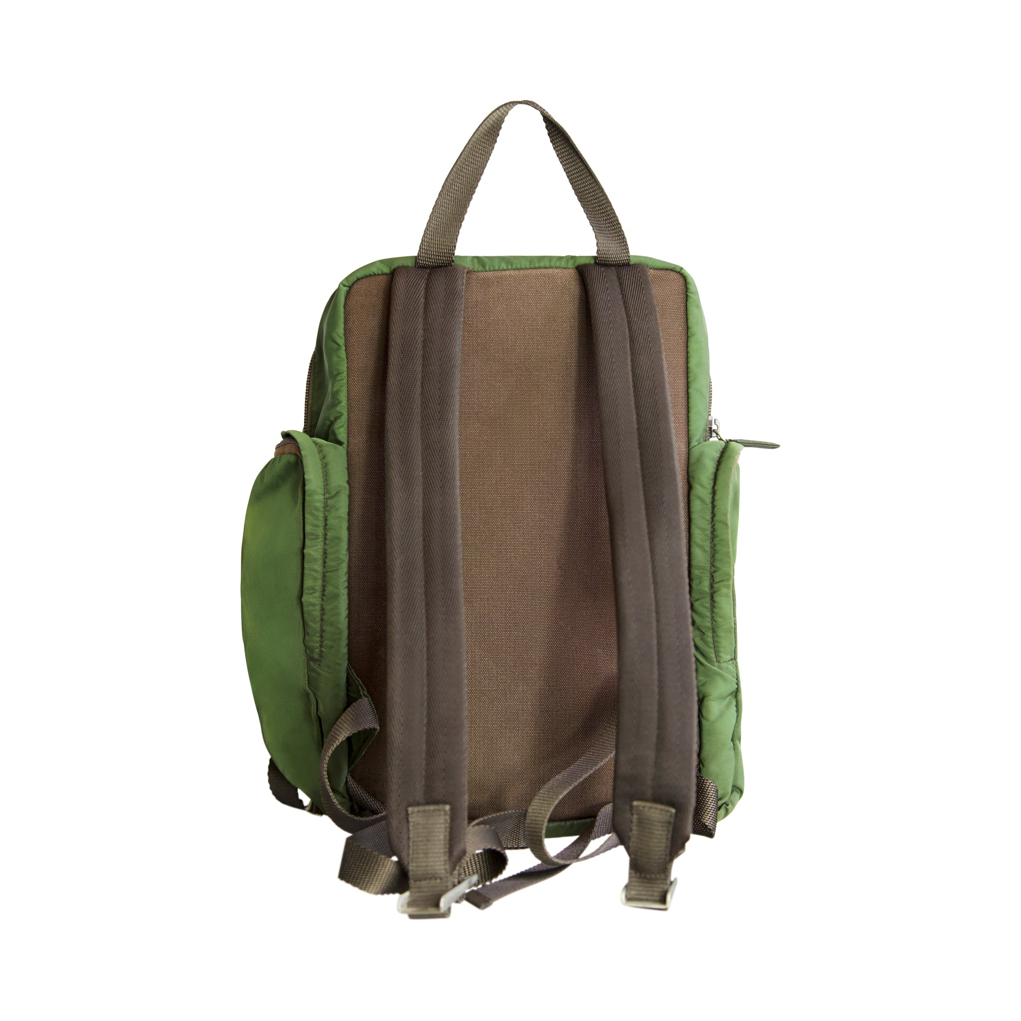 Prada Tessuto Nylon Multi-Pocket Khaki Green Rucksack – Vintage
