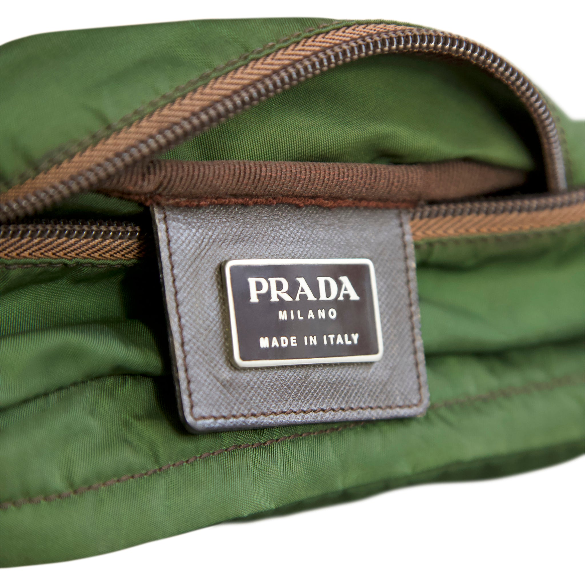 Prada Tessuto Nylon Multi-Pocket Khaki Green Rucksack – Vintage