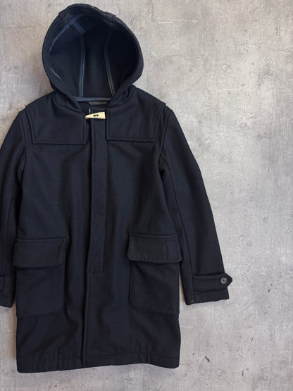 Our Legacy Black Melton Wool Hooded Duffle Coat