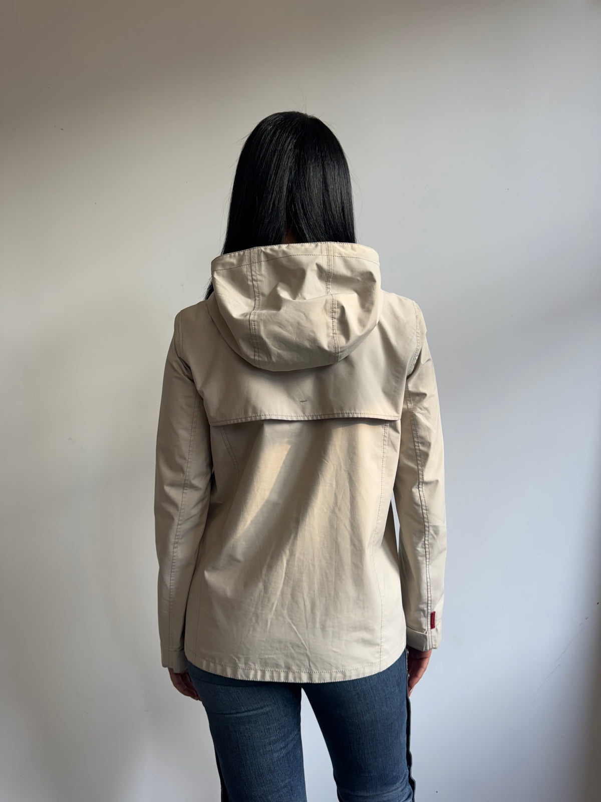 Prada Sport Cream Technical Hooded Anorak Jacket