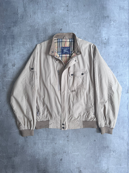 1980's Burberry Nova Check Lined Batsleeve Harrington Jacket
