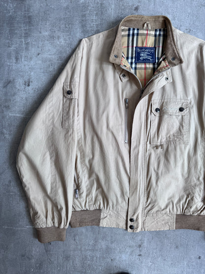 1980's Burberry Nova Check Lined Batsleeve Harrington Jacket