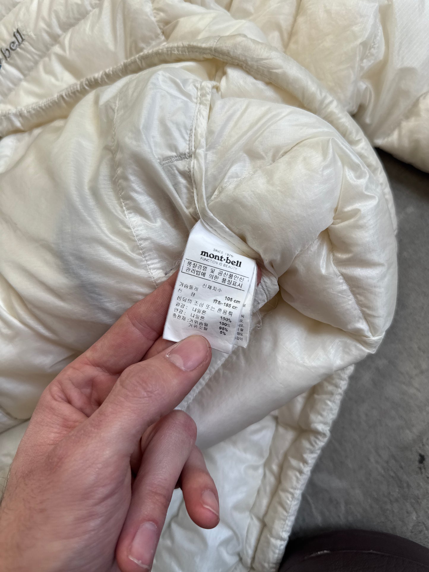 Montbell Cream Lightweight Down Puffer Jacket