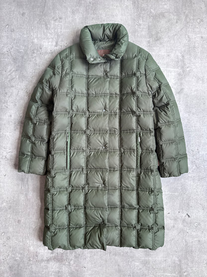 Moncler Grid Down Khaki Green Puffer Jacket