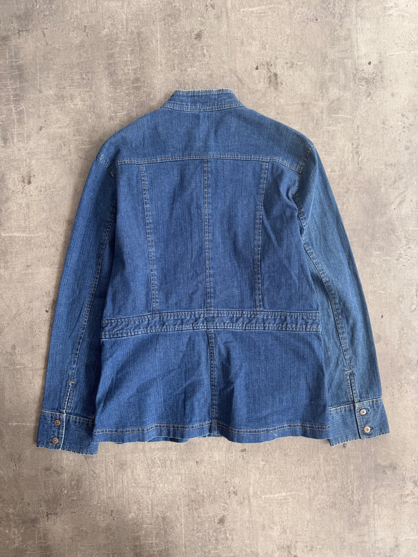 Michiko Jeans Blue Denim Multipocket Utility Jacket