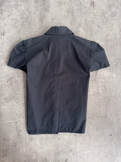 Marc Jacobs Black Cotton SS Button up Blouse